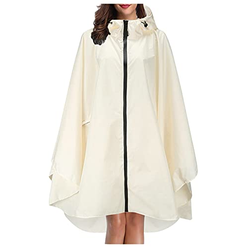 Siweiy Regenponcho Damen Regencape Wasserdicht Poncho Regen Mit Einstellbar Kapuze Gedruckt Fahrrad Wandern Regenmantel Stilvoll Wiederverwendbar Leicht Draussen Regenmäntel Unisex Regenjacke White von Siweiy