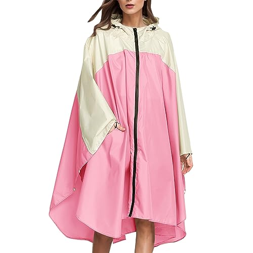 Siweiy Regenponcho Damen Regencape Wasserdicht Poncho Regen Mit Einstellbar Kapuze Gedruckt Fahrrad Wandern Regenmantel Stilvoll Wiederverwendbar Leicht Draussen Regenmäntel Unisex Regenjacke Yellow von Siweiy