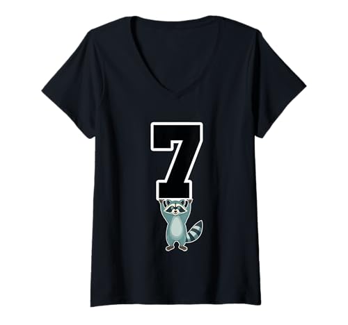 Damen 6 7 lustige passende Lehrer Halloween Kostüm Waschbär T-Shirt mit V-Ausschnitt Damen 6 7 lustige passende Lehrer Halloween Kostüm Waschbär T-Shirt mit V-Ausschnitt von Six Seven Specialities