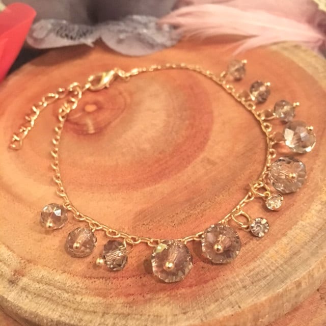 1920Er Jahre Stil Flapper Perle Quaste Charm Armband Schmuck Gatsby 20's Jazz Ära Art Deco Verstellbarer Armreif von SixFeathersStudio