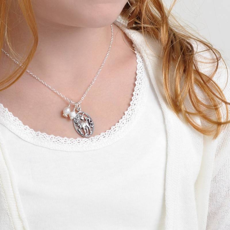 sterling Silber Einhorn Halskette Mädchen Perlenschmuck, Andenken Geschenk von SixSistersBeadworks