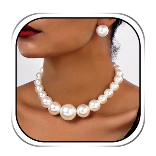 Sixexey Perlenschmuck-Set, Hochzeit, Brautschmuck, Schmuck, Abschlussball, Kostüm, Schmuckzubehör für Damen von Sixexey