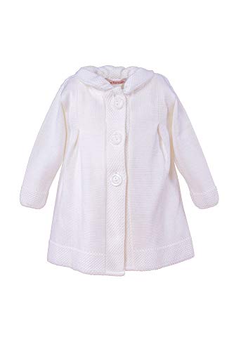 Sixforkids Mädchen Stick Mantel Strickjacke Ivory (68) von Sixforkids