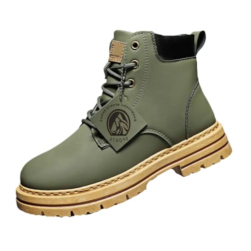 Herren Reitstiefel Lederstiefel für Erwachsene Martin Schuhe Arbeitskleidung Herrenschuhe Schuhe mit dicken Sohlen Mid-Cut Herrenstiefel Grün41 Herren Reitstiefel Lederstiefel für Erwachsene Martin Schuhe Arbeitskleidung Herrenschuhe Schuhe mit dicken Sohlen Mid-Cut Herrenstiefel Grün41 von Sixfox