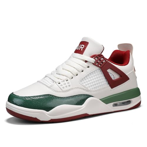 AJ4Herren Sportschuhe Große Größe Sportschuhe Herren Basketballschuhe Mode Sport Basketballschuhe Retro Shoes Trainers for Kids and Adults Rot und Grün40EU von Sixfox