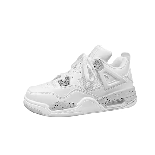 Herren Sportschuhe Große Größe Sportschuhe Herren Basketballschuhe Mode Sport Basketballschuhe Retro Shoes Trainers for Kids and Adults weiß grauEU44 von Sixfox