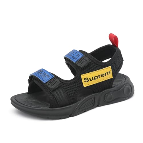 Jungen Mädchen Sommer Sandalen Strand Wandersandale Trekkingsandalen Sport- Outdoor Kinder Sommerschuhe sandalen TX155-Schwarz Blau37EU von Sixfox