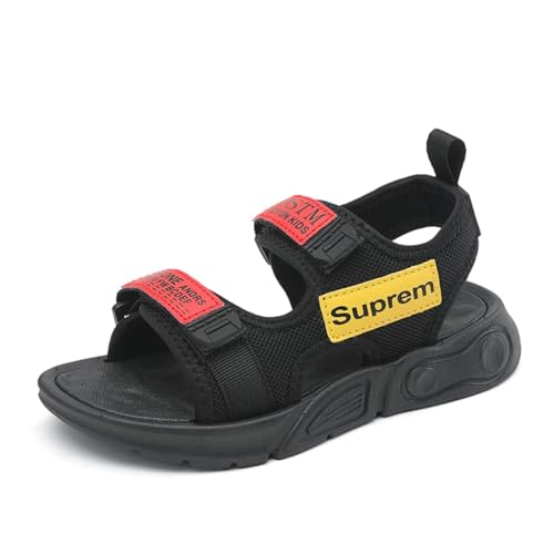 Jungen Mädchen Sommer Sandalen Strand Wandersandale Trekkingsandalen Sport- Outdoor Kinder Sommerschuhe sandalen TX155-Schwarz Rot29EU von Sixfox