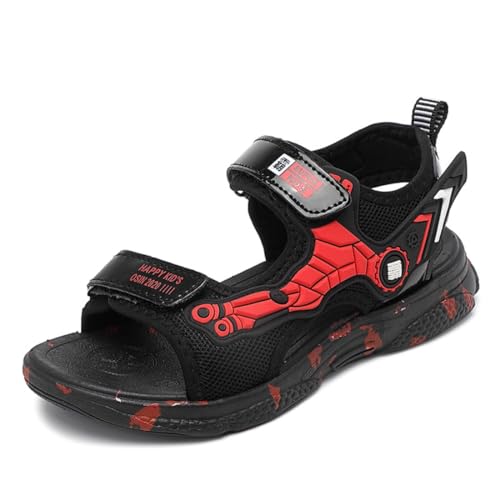 Jungen Mädchen Sommer Sandalen Strand Wandersandale Trekkingsandalen Sport- Outdoor Kinder Sommerschuhe sandalen TX188-Rot36EU von Sixfox