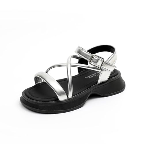 Mädchen Keilsandalen Kindersandalen Sommer Schmetterling mit Verstellbarer Knöchel und Strassverzierter geflochtener Riemen L5866-Schwarz27EU von Sixfox