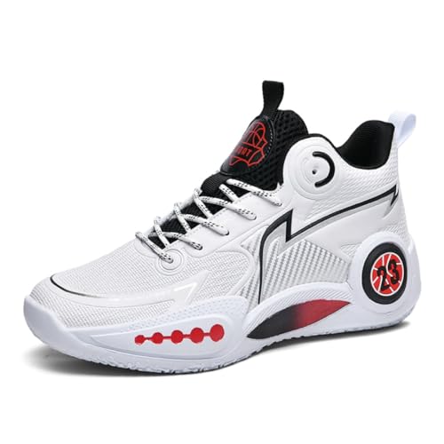 Männer Basketball Schuhe, Jungen Basketball Schuhe, Basketball Trainingsschuhe, Bequeme Tennis Trainingsschuhe，Jugend-Basketballschuhe 880-weiß schwarz38EU von Sixfox