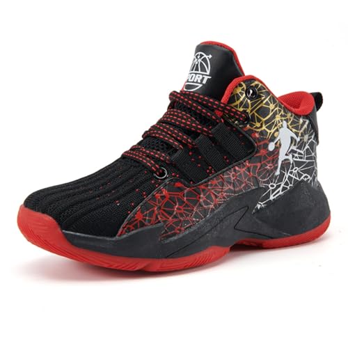 Sixfox Basketball Schuhe Kinder, High Top Sneaker, Knöchelhohe Sneaker Kinder BasketballschuheOutdoor Basketballschuhe907Schwarzrot36 Sixfox Basketball Schuhe Kinder, High Top Sneaker, Knöchelhohe Sneaker Kinder BasketballschuheOutdoor Basketballschuhe907Schwarzrot36 von Sixfox