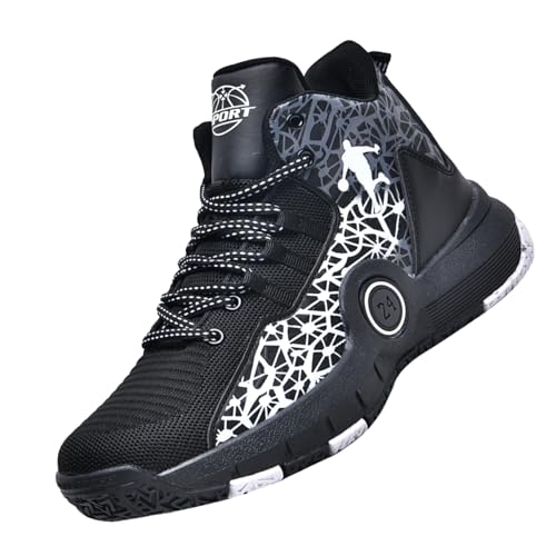 Sixfox Basketballschuhe Trainingsschuhe Sportschuhe rutschfeste atmungsaktive Laufschuhe für Erwachsene Jugendtrainingsschuhe Sportschuhe 803Schwarz-WeißEU34 von Sixfox