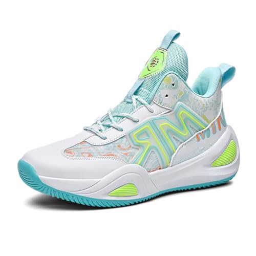 Sixfox Basketballschuhe für Erwachsene, Sportschuhe, Basketballschuhe für Herren, Laufschuhe, atmungsaktiv und rutschfest 879WeißblauEU38 Sixfox Basketballschuhe für Erwachsene, Sportschuhe, Basketballschuhe für Herren, Laufschuhe, atmungsaktiv und rutschfest 879WeißblauEU38 von Sixfox