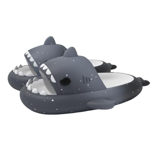 Sixfox Damen Herren Kinder Shark Slides Hai Slippers Hausschuhe Unisex Sandalen Rutschfest Badeschuhe Schlappen Home PantoffelnStrandpantoffeln Badepantoffeln L1688grau38/39 von Sixfox