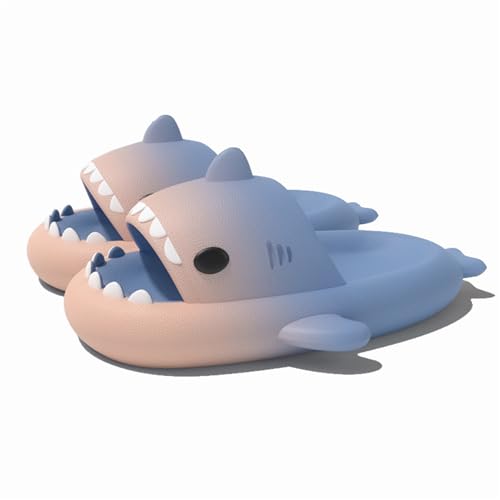 Sixfox Damen Herren Kinder Shark Slides Hai Slippers Hausschuhe Unisex Sandalen Rutschfest Badeschuhe Schlappen Home PantoffelnStrandpantoffeln Badepantoffeln SY-8881puderblau42/43 von Sixfox