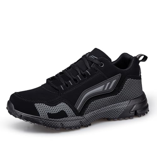 Sixfox Damen Straßenlaufschuhe Sportschuhe Fitness Sportschuhe Laufschuhe Tennisschuhe Casual Herren Walkingschuhe Modisch, Leicht und Atmungsaktiv Schwarz und Grau41 von Sixfox