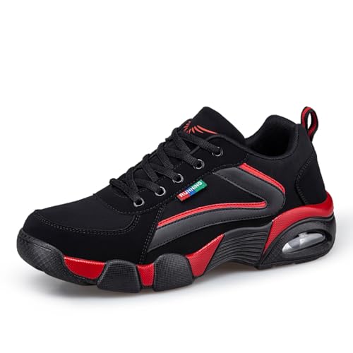 Sixfox Damen Straßenlaufschuhe Sportschuhe Fitness Sportschuhe Laufschuhe Tennisschuhe Casual Herren Walkingschuhe Modisch, Leicht und Atmungsaktiv Schwarz und Rot41EU von Sixfox