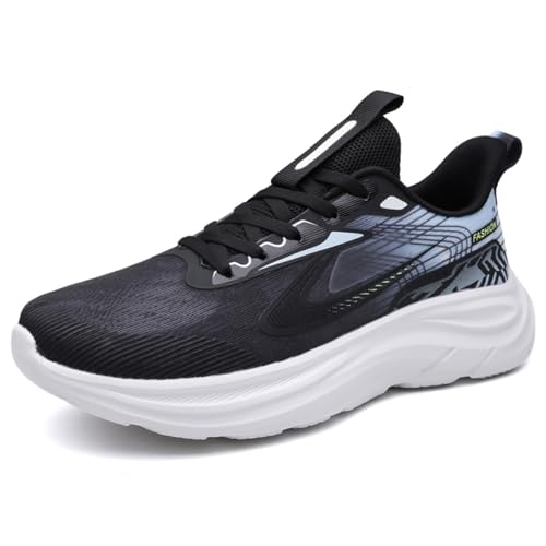 Sixfox Damen Straßenlaufschuhe Sportschuhe Fitness Sportschuhe Laufschuhe Tennisschuhe Casual Herren Walkingschuhe Modisch, Leicht und AtmungsaktivSchwarz39 EU von Sixfox
