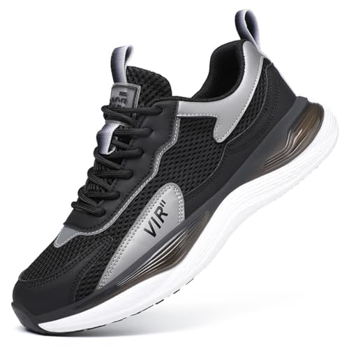Sixfox Damen Straßenlaufschuhe Sportschuhe Fitness Sportschuhe Laufschuhe Tennisschuhe Casual Herren Walkingschuhe Modisch, Leicht und AtmungsaktivSchwarz39 EU von Sixfox