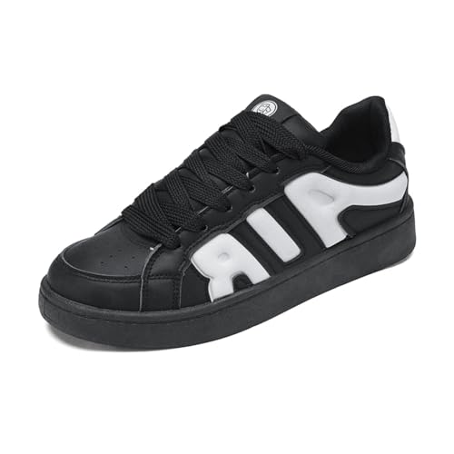 Sixfox Freizeitschuhe für Herren, Sportschuhe, Sneaker im Nischendesign, modische Straßenschuhe, Herrenschuhe in Übergrößen5865-1SchwarzEU37 von Sixfox