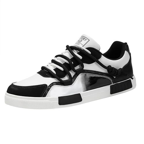 Sixfox Freizeitschuhe für Herren, Sportschuhe, Sneaker im Nischendesign, modische Straßenschuhe, Herrenschuhe in Übergrößen846Weiß-SchwarzEU39 von Sixfox