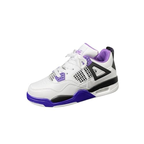 Sixfox He rren Sportschuhe Große Größe Sportschuhe Herren Basketballschuhe Mode Sport Basketballschuhe Unisex Retro-Schuhe Lila WeißEU39 von Sixfox