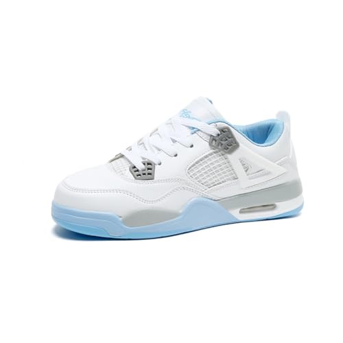 Sixfox He rren Sportschuhe Große Größe Sportschuhe Herren Basketballschuhe Mode Sport Basketballschuhe Unisex Retro-Schuhe Weiß BlauEU41 von Sixfox