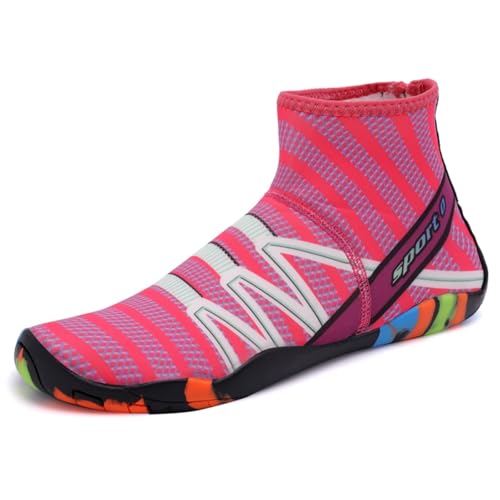 Sixfox Her Ren Damen Wasserschuhe Watschuhe Schwimmschuhe Strandschuhe Bachlaufschuhe Indoor Fitnessschuhe rosa40 von Sixfox
