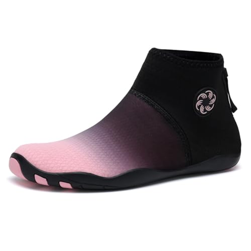 Sixfox Herren Damen Wasserschuhe Watschuhe Schwimmschuhe Strandschuhe Bachlaufschuhe Indoor Fitnessschuhe RosaEU40 von Sixfox