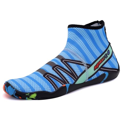 Sixfox Herren Damen Wasserschuhe Watschuhe Schwimmschuhe Strandschuhe Bachlaufschuhe Indoor Fitnessschuhe blau44 von Sixfox