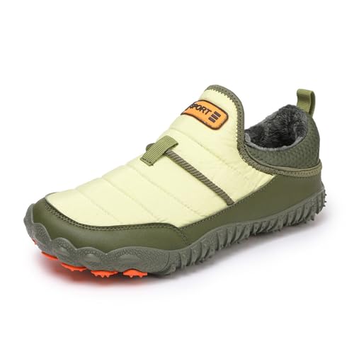 Sixfox Herren Fünf-Finger-Plüsch-Baumwollschuhe Outdoor-Multifunktions-Wanderschuhe Damen Schneestiefel Campingschuhe rutschfest warm 2509-1Grün43 von Sixfox