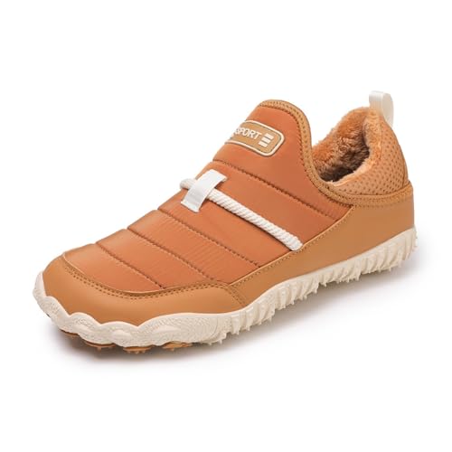 Sixfox Herren Fünf-Finger-Plüsch-Baumwollschuhe Outdoor-Multifunktions-Wanderschuhe Damen Schneestiefel Campingschuhe rutschfest warm 2509-1Orange40 von Sixfox