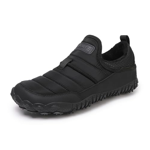 Sixfox Herren Fünf-Finger-Plüsch-Baumwollschuhe Outdoor-Multifunktions-Wanderschuhe Damen Schneestiefel Campingschuhe rutschfest warm 2509-1Schwarz38 von Sixfox