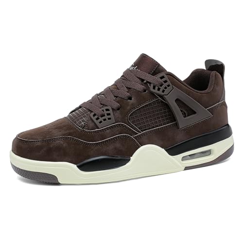 Sixfox Herren Sportschuhe Große Größe Sportschuhe Herren Basketballschuhe Mode Sport Basketballschuhe Unisex Retro-Schuhe braun43EU von Sixfox