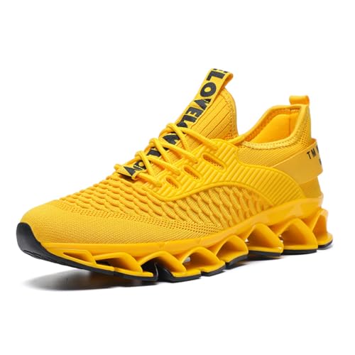 Sixfox Herren Sportschuhe Outdoor Laufschuhe Atmungsaktive rutschfeste Straßenschuhe Gelb-EU45 Sixfox Herren Sportschuhe Outdoor Laufschuhe Atmungsaktive rutschfeste Straßenschuhe Gelb-EU45 von Sixfox