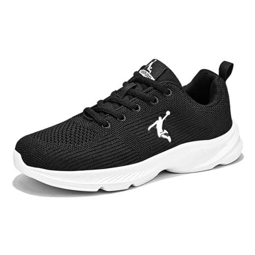 Sixfox Herren Sportschuhe Outdoor Laufschuhe Atmungsaktive rutschfeste Straßenschuhe Größe Girls Fly gewebte Schuhe Schwarz-43 von Sixfox