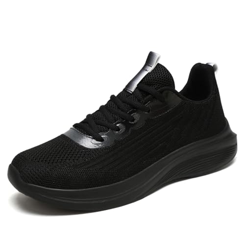 Sixfox Herren Sportschuhe Outdoor Laufschuhe Atmungsaktive rutschfeste Straßenschuhe Größe Girls Fly gewebte Schuhe Schwarz42 von Sixfox
