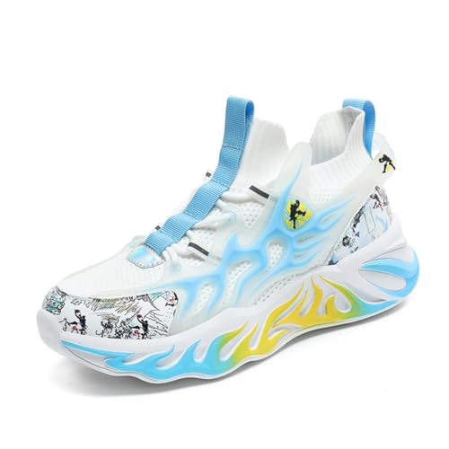 Sixfox Herren Sportschuhe Outdoor Laufschuhe Atmungsaktive rutschfeste Straßenschuhe Mode Lässige Herrenschuhe Mesh Verschleißfeste Sportschuhe Weißer Mond38 von Sixfox