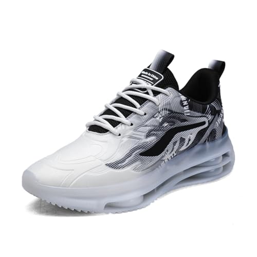 Sixfox Herren Sportschuhe Outdoor Laufschuhe Atmungsaktive und rutschfeste Straßenschuhe Leichte Sport Running Damen Straßenschuhe8806-Schwarz Weiß38EU von Sixfox