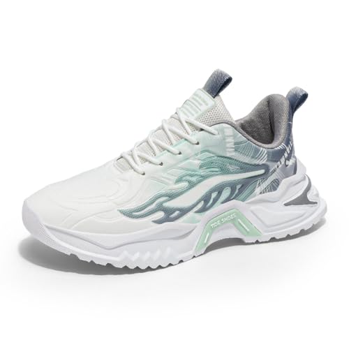 Sixfox Herren Sportschuhe Outdoor Laufschuhe Atmungsaktive und rutschfeste Straßenschuhe Leichte Sport Running Damen Straßenschuhe9177Grün45EU von Sixfox