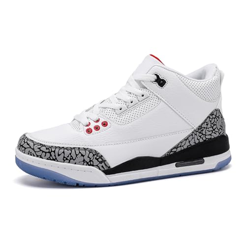 Sixfox Herren-Sportschuhe große Turnschuhe Mode Sport Basketballschuhe Herren- und Damen-Retro-Schuhe Freizeitschuhe Z-3Weiß-grau39EU Sixfox Herren-Sportschuhe große Turnschuhe Mode Sport Basketballschuhe Herren- und Damen-Retro-Schuhe Freizeitschuhe Z-3Weiß-grau39EU von Sixfox