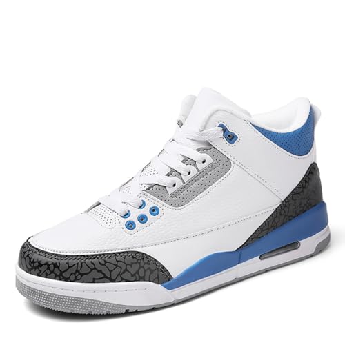 Sixfox Herren-Sportschuhe große Turnschuhe Mode Sport Basketballschuhe Herren- und Damen-Retro-Schuhe Freizeitschuhe Z-3Weiße-mondlicht45EU von Sixfox