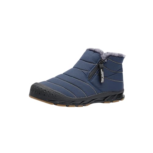 Sixfox Herren Winterschuhe Winterstiefel Warme Damen Wanderschuhe Schneestiefel Baumwollschuhe High-Top Anti-Rutsch Warm Blau38 von Sixfox