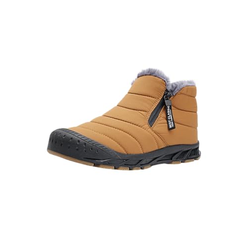 Sixfox Herren Winterschuhe Winterstiefel Warme Damen Wanderschuhe Schneestiefel Baumwollschuhe High-Top Anti-Rutsch Warm Gelb43 von Sixfox