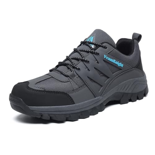 Sixfox Herren und Damen Leichte Outdoor Wanderschuhe Stiefeletten Ultraleichte Camping Outdoor Freizeit Nasswasserschuhe 255Grau45 von Sixfox