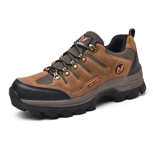 Sixfox Herren und Damen Leichte Outdoor Wanderschuhe Stiefeletten Ultraleichte Camping Outdoor Freizeit Nasswasserschuhe QF807Braun38 von Sixfox