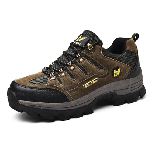 Sixfox Herren und Damen Leichte Outdoor Wanderschuhe Stiefeletten Ultraleichte Camping Outdoor Freizeit Nasswasserschuhe QF807Dunkelgrün42 von Sixfox