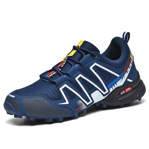 Sixfox Herren und Damen Leichte Outdoor Wanderschuhe Stiefeletten Ultraleichte Camping Outdoor Freizeit NasswasserschuheC-1Dunkelblau43EU von Sixfox
