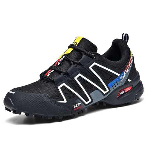 Sixfox Herren und Damen Leichte Outdoor Wanderschuhe Stiefeletten Ultraleichte Camping Outdoor Freizeit NasswasserschuheC-1Schwarz-Weiß42EU von Sixfox